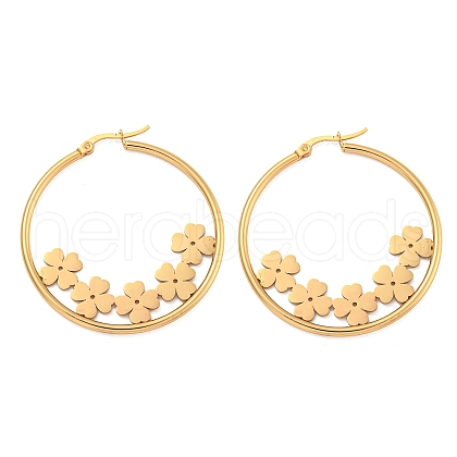 304 Stainless Steel Huggie Hoop Earrings EJEW-P282-01A-G-1