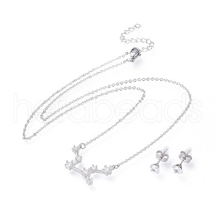 304 Stainless Steel Jewelry Sets SJEW-F211-01B-P-1