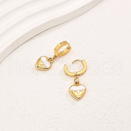 Elegant Stainless Steel Heart Hoop Earrings JW3510-4-1