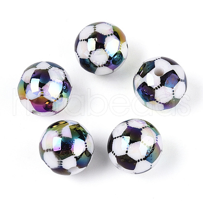 UV Plating Opaque Acrylic Beads OACR-T028-68-1