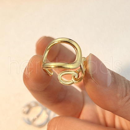 Hollow 304 Stainless Steel Cuff Rings RJEW-S626-07G-1