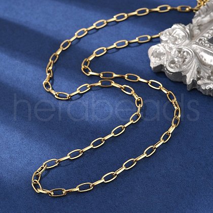 Brass Cable Chain Necklaces for Women Men NJEW-F337-01G-01-1