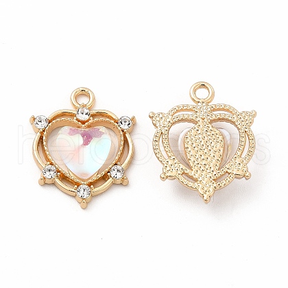 Rack Plating Eco-friendly Alloy Crystal Rhinestone Pendants FIND-A025-08G-1