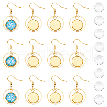 Unicraftale DIY Blank Dome 201 Stainless Steel Dangle Earrings Making Kit STAS-UN0057-22-1