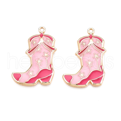 Rack Plating Alloy Enamel Pendants ENAM-N056-384KCG-01-1