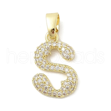 Brass Micro Pave Cubic Zirconia Pendants ZIRC-C012-01G-19-1