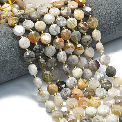 Natural Bamboo Leaf Agate Beads Strands G-C116-A91-01-1