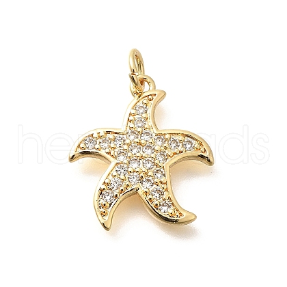 Brass Micro Pave Clear Cubic Zirconia Pendants KK-Q040-01J-G-1