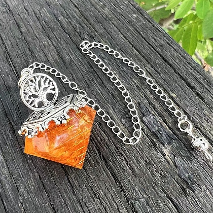 Resin Diamond Pointed Dowsing Pendulums PW-WG44391-11-1