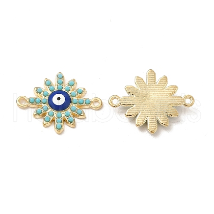 Alloy Connector Charms with Blue Enamel and Synthetic Turquoise FIND-H039-41G-1