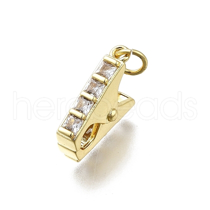 Brass Micro Pave Cubic Zirconia Pendants KK-K400-35G-01-1