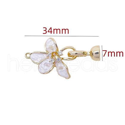 Brass Micro Pave Clear Cubic Zirconia Fold Over Clasps PW-WG35218-01-1