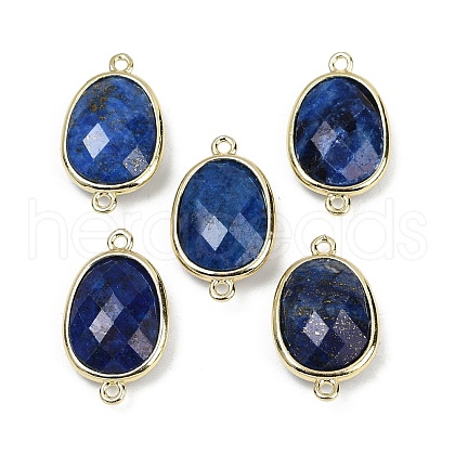Dyed Natural Lapis Lazuli Faceted Connector Charms G-K347-11G-02-1