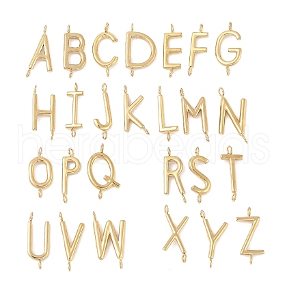 26Pcs 26 Styles 304 Stainless Steel Initial Connector Charms STAS-L022-517G-1