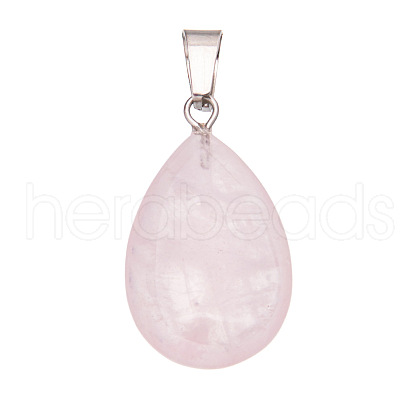 Natural Rose Quartz Pendants PW-WGF34F4-03-1