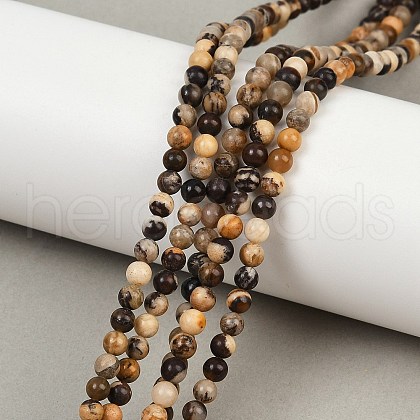 Natural Zebra Jasper Beads Strands G-F792-C13-07-1