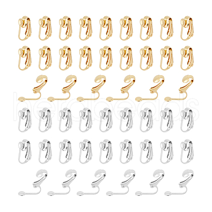 Unicraftale 60Pcs 2 Colors 304 Stainless Steel Clip-on Earring Findings STAS-UN0055-91-1