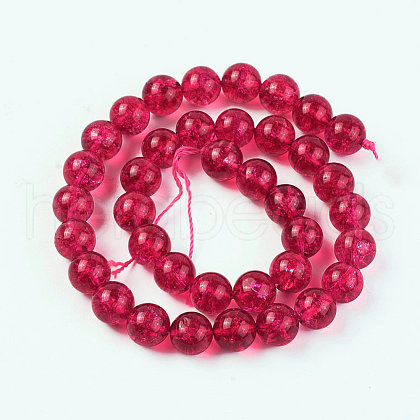 Dyed Round Natural Crackle Quartz Beads Strands G-K084-8mm-02A-1