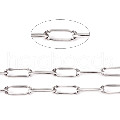 Tarnish Resistant 304 Stainless Steel Paperclip Chains CHS-L022-02B-1