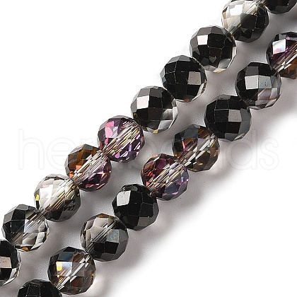 Half Golden Plated Electroplate Beads Strands EGLA-H104-08A-HP04-1