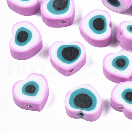 Handmade Polymer Clay Beads X-CLAY-T019-08E-1