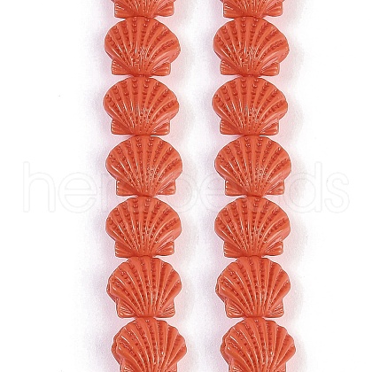 Synthetic Coral Dyed Carved Beads Strands CORA-K009-05A-02-1
