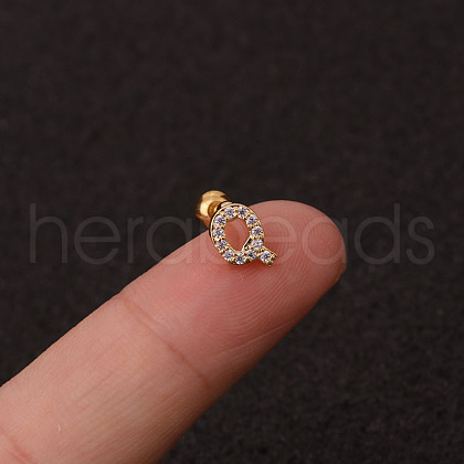 316L Surgical Stainless Steel Micro Pave Clear Cubic Zirconia Cartilage Earrings WG3A850-34-1