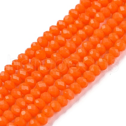 Opaque Solid Color Glass Beads Strands EGLA-T021-02I-1