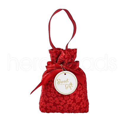 Cloth High Jacquard Flower Sugar Gift Drawstring Bags with Handle ST-CJ0004-01C-1