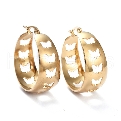 201 Stainless Steel Thick Hoop Earrings EJEW-I245-37B-1
