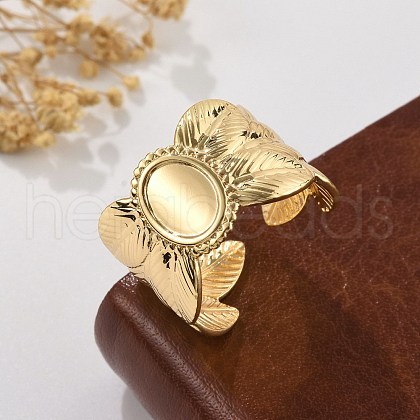 Brass Cuff Rings for Women RJEW-B119-10G-1