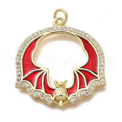 Brass Micro Pave Cubic Zirconia Pendants KK-Q043-20G-01-1