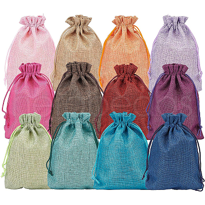 Burlap Packing Pouches Drawstring Bags ABAG-BC0001-17-1