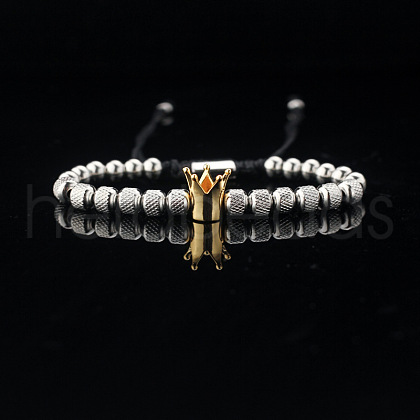 304 Stainless Steel Braided Beads Bracelets WG0F93D-27-1