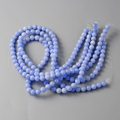 Natural Dyed Blue Lace Agate Beads Strands G-WH0016-42A-1