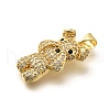 Rack Plating Brass Micro Pave Cubic Zirconia Enamel Pendants X-KK-L226-032G-01-2