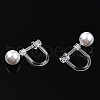 Resin Clip-on Earring Converter with ABS Plastic Imitation Pearl Beaded STAS-T064-02P-3