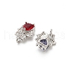 Glass Heart Connector Charms KK-M314-15P-2