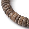 Natural Coconut Rondelle Beaded Stretch Bracelets BJEW-JB10250-01-4