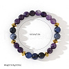 Natural Amethyst & Lapis Lazuli Round Beads Stretch Bracelets for Men Women SP2626-4