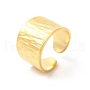 Ion Plating(IP) 304 Stainless Steel Textured Wide Open Cuff Ring for Women RJEW-E063-22G-1