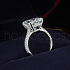 Brass Crystal Rhinestone Finger Rings for Women WGCDF56-04-3