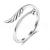 925 Sterling Silver Cuff Ring RJEW-BB56108-1