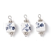 Handmade Printed Porcelain Pendants PALLOY-JF03965-01-1