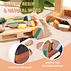 Beadthoven 20Pcs 10 Colors Opaque Tri-color Resin & Walnut Wood Pendants RESI-BT0001-18-12