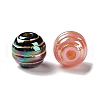 Golden Metal Enlaced Opaque Acrylic Beads OACR-B019-09-2