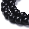 Synthetic Black Stone(Glass) Beads Strands X-G-I288-A02-8mm-1-2