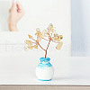 Mother's Day Resin Vase with Natural Yellow Quartz Chips Tree Ornaments BOHO-PW0001-086B-04-1