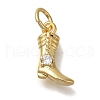 Rack Plating Brass Micro Pave Cubic Zirconia Charms KK-I720-46G-1