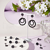Unicraftale 24Pcs 6 Style Flat Round with Textured 304 Stainless Steel Stud Earring Findings STAS-UN0027-38-2